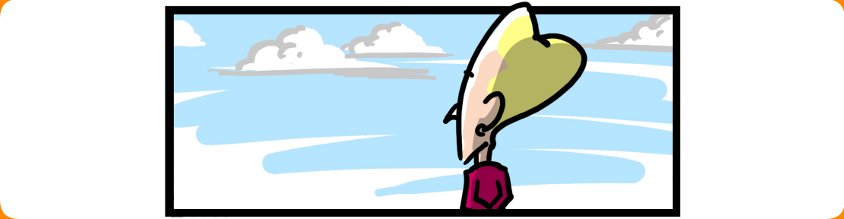 Bi-Polar Girl looking at passing clouds in a blue sky