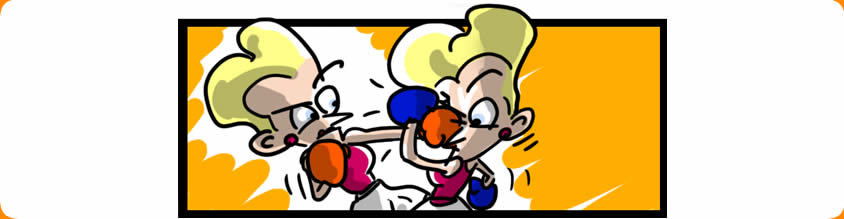 Image of Bi-Polar Girl boxing with herself