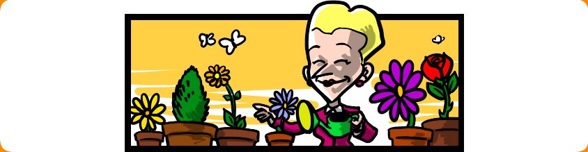 Image of Bi-Polar Girl happily watering her plants