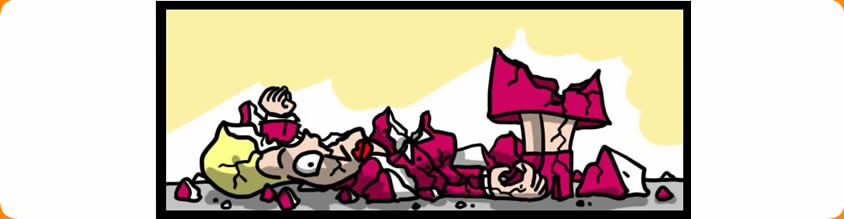 Image of Bi-Polar Girl broken into pieces lying on the floor
