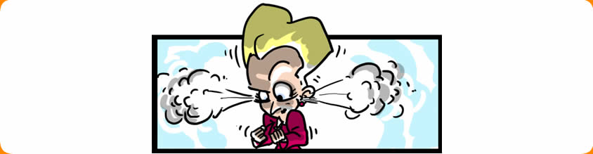 Image of Bi-Polar Girl with steam coming out of her ears