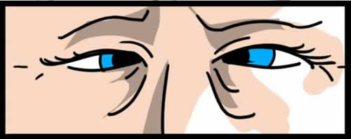 Gabrielle's worried stressed eyes